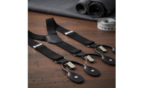 Elastic Button-Attached Suspender Adjustable Y-Back Button Suspender Heavy Duty Clothing Accessory for Men, Wedding