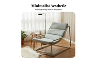 Reclining Design Manual Push-Back Recliner Indoor/Outdoor Use Padded Sling Recliner Space-Saving Lounge Chair Minimalist Design for Readers, Homeowners, Seniors, Balcony, Living Room, Bedroom, Reading Nook