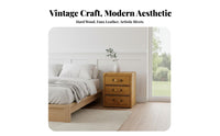 2-Drawer End Table Retro Design Bedroom Furniture Multiple Storage alternatives