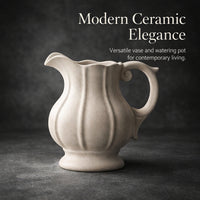Ceramic Vase Teapot, White Porcelain, Modern Minimalist
