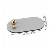 Elliptical Tray Matte Finish Display Tray Raised Edges Home Decor Item