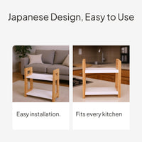 Bamboo Spice Rack Countertop Organizer Minimalist Design