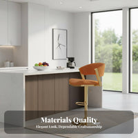 Modern Minimalist and design Adjustable rotating Stool Built-in Footrest Bar Chair With supportrest Seating Furniture Stable Base for homeowners, Business Owners, hosts, Reception Desk, Kitchen Island, Cafe, Dining Room