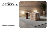 Upholstered Cube Seat Nordic aesthetic sectional Sofa Block Shape for Business Owners