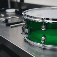 Transparent Marching Snare Drum Translucent Snare Drum with Acrylic Shell Chrome Percussion Instrument Compact for Drummers, Parades, Stage Performances