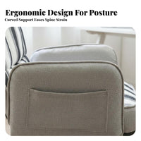 Sofa-Like Comfort Upholstered Home Office Chair Plush Padding Upholstered Adjustable Seat Ergonomic Design rotate Armchair effortlessRolling Casters for gaming enthusiasts, Students, Remote Employees, Study Room, Bedroom