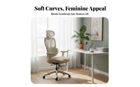 Ergonomic Chair with Headrest Adjustable Support for Home, Telecommuting Workers