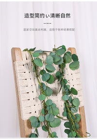 仿真藤条手感尤加利1.5米金钱叶仿真绿植 森系婚庆拍摄装饰藤条