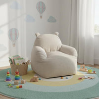 Children's Reading Corner Chair Removable and Washable Cover Young Child Bear Ear Sofa Low Seat Design Kids' Corduroy Armchair for Infants, Playroom