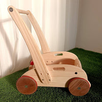 Learn to Walk Toy Smooth Polished Edges Wooden Infant Push Cart Anti-Tipping Design Young Child Push Cart for Infants 6-18 Months
