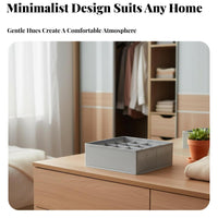 3 Pieces Compartmented Underwear Box Set Foldable Clothing Divider With Lid