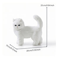 Cat Figurine Naturalistic Cat Ornament Compact Sculpture for Animal Lovers, Desk, Shelf