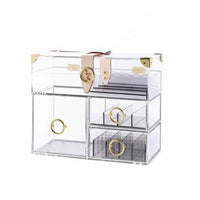 Transparent Multi-Drawer Makeup Case Dust-Proof for Dressing Table, Dresser Top
