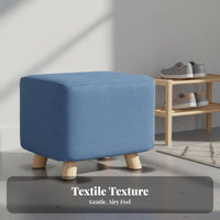 Solid Wood Legs Upholstered Ottoman Minimalist Design Small Bench Multi-Functional Low Stool Versatile Use for Apartment Dwellers, Makeup Users, Living Room, Entryway, Home Removeice, Reading Nook