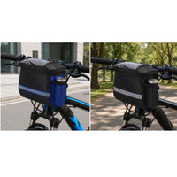 Non-Slip Bike Handlebar Bag with Transparent Pouch Compact Bike Handlebar Bag Adjustable Removable for Commuters