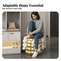 Corn Cob Ottoman Sturdy Build Shoe Changing Bench Lightweight for Living Room