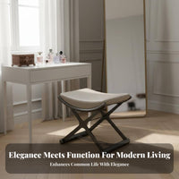 Vanity Bench Light Luxury design airframeframe Base Pouf Soft paded Top for Entryway