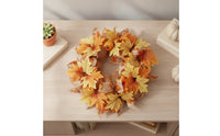 Fall Wreath with Pumpkins Handmade-Look Autumn Wreath Seasonal for Entry Door
