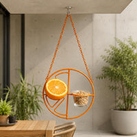 Hanging Bird Feeder Easy to Hang Metal Bird Feeder Decorative Design for Balcony