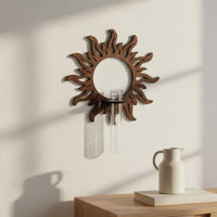Sun Wall Planter Space-Saving Radiant Plant Shelf Natural Border for Living Room