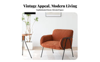 Nordic Design Upholstered Armchair with Wood Frame Retro aesthetic Accent Chair Light Luxury Lounge Seating Thickly Padded padding for Guesthouse Owners, Interior Designers, Living Room, Balcony, perusing corner, Bedroom