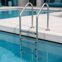 Pool Ladder with Five-Step Flange-Mount 5-Step Pool Ladder Easy to Install for in-Ground Pools, Spas