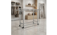 Adjustable Double Rod Drying Rack Expandable Double-Rod Drying Rack Space-Saving Furniture Portable for Balcony