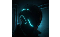 Futuristic Cyberpunk Helmet Mirrored Full-Face Helmet with Visor Cyber Headwear Sleek for Themed Events
