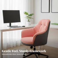 Upholstered Rolling Task Chair 360-Degree rotate Upholstered Shell Chair with casters Comfortable padding Adjustable Height