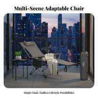 Reclining Camp Chair with Footrest Breathable Mesh Material Folding Lounger