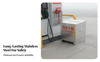 Large Capacity Stainless Steel Fire Sand Box Moisture-Proof Raised Bottom Fire Fighting Sandbox Sturdy Handles Emergency Sand Bin Brushed Surface for Gas Station Personnel, Property Managers, Construction Sites, Warehouses, Public Buildings
