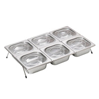 Condiment Dispenser with 6 Compartments Modular Food Tray Easy to Clean Condiment Dispenser with Lid for Buffets, Prep Stations