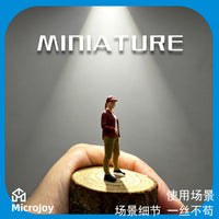 1/64微缩仿真人偶模型树脂涂装成品小人休闲长裤女玩具立体摆件