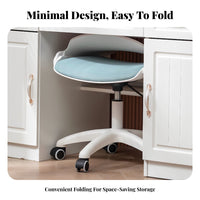 Armless Rolling Task Chair 360-Degree Swivel Armless Rolling Stool Space-Saving
