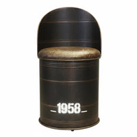 Oil Drum Storage Stool Upcycled Barrel Furniture Padded Seat for Bar Owners
