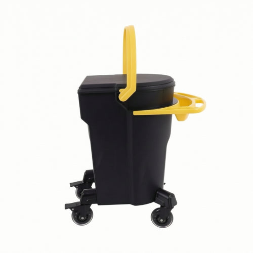 Rolling Car Wash Bucket with Handle Sturdy Bucket with Casters for Garage, Driveway