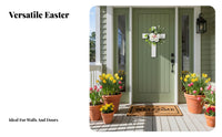 Lifelike Flowers Easter Cross Wreath Ready to Hang Floral Cross Wall Decor Fade-Resistant for Outdoor, Church