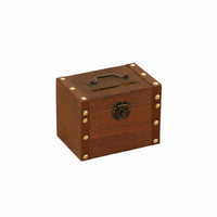 Wooden Currency Box with Lock Large Capacity Hardwood Wood Piggy Bank Rustic Currency Bank with Lock Handmade Vintage Coin
