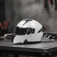 DOT Approved Modular Full Face Helmet | Aerodynamic, Full Face Helmet with Rear LED Lights, for Street Riding