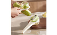 Stainless Steel Vegetable Peeler with Collection Cup Serrated Handheld Vegetable Peeler with Container Sharp Easy to Clean for Home Cooks, Kitchen, Meal Prep