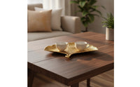 Golden Ginkgo Leaf Tray Decorative Iron Tray with Gold Finish Stylish Jewelry Dish Lightweight for Bathroom Counter