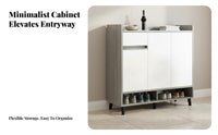 Large Capacity Shoe Storage Cabinet Minimalist Design Entryway Shoe Cabinet Sturdy Construction Household Furniture Adjustable Shelves for Families, Apartment Dwellers, Homeowners, Mudroom, Living Room, Closet, Bedroom