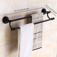 European Black Bronze Towel Rack, Antique Copper, Wall Mount