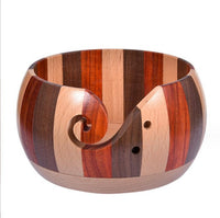 Creative Wooden Yarn Bowl with Lid for Knitting Storage