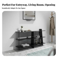 Modern Design 2-Tier Console Table Minimalist aesthetic Wavy double-level Stand Space-Saving Display Rack Multi-Functional for Homeowners, Apartment Dwellers, Interior Designers, Entryway, Hallway, Living Room, Bedroom