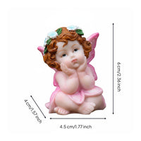 Garden Nymph Figurine Birthday Gift Sitting Angel Statue Cute Design Resin Angel Statue for Kids, Girls, Bedroom, Desktop