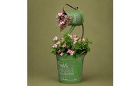 Vintage Metal Planter Decorative Home Decoration Distressed Paint for Patio