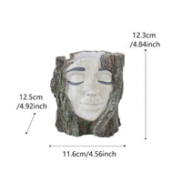 Tree Facial Planter Outdoor Tree Trunk Planter Crafted Aesthetic Garden Decor for Yard