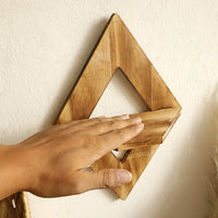 Modern Minimalist Diamond-Shaped Wooden Wall-Mounted Flower Pot Shelf