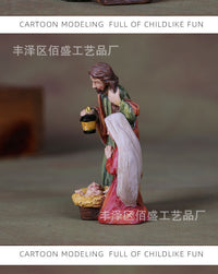 Realistic Nativity Scene Holy Family Tabletop Decor for Christmas